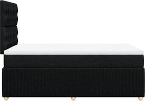 vidaXL Κρεβάτι Boxspring με Στρώμα Μαύρο 120x190 εκ. Υφασμάτινο