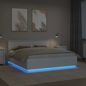 vidaXL Σκελετός Κρεβατιού Λευκό 200 x 200 cm Επεξεργασμένο ξύλο