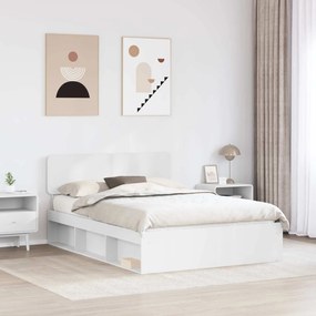 vidaXL Σκελετός Κρεβατιού Λευκό 150 x 200 cm Στερεά ξυλεία πεύκου