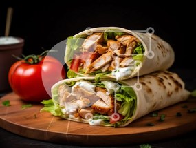 Intra Συλλεκτικό Ξύλινο Παζλ Plywood  4mm - Ψητό περιτύλιγμα κοτόπουλου με φρέσκα λαχανικά Σε Ξύλινο Κουτί - Διαστάσεις: 10x10 cm – 25 κομμάτια