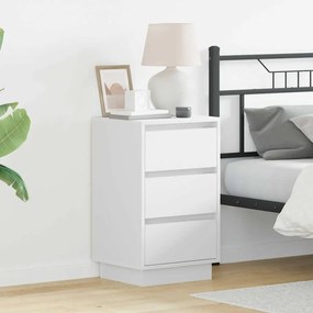 vidaXL Κομοδίνο με συρτάρι Λευκό 39 x 34.5 x 65 εκ. Επεξεργασμένο ξύλο