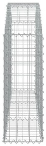 Συρματοκιβώτιο Τοξωτό 150x30x80/100εκ. από Γαλβανισμένο Χάλυβα - Ασήμι