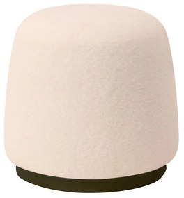 Σκαμπό NEPENTHES Με Ξύλινη Βάση Μπεζ Ύφασμα Teddy 43x43x36cm - 14940005