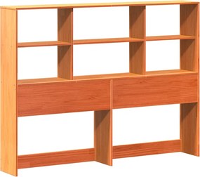 vidaXL Κρεβάτι Βιβλιοθήκη Χωρίς Στρώμα Καφέ 150x200 εκ Μασίφ Πεύκο