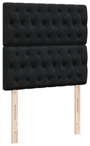 vidaXL Κρεβάτι Boxspring με Στρώμα Μαύρο 90x200 εκ. Βελούδινο