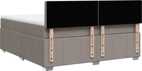 vidaXL Κρεβάτι Boxspring με Στρώμα Taupe 180x200 εκ. Υφασμάτινο