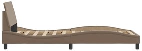 Πλαίσιο Κρεβατιού με Κεφαλάρι Καπουτσίνο 90x190 εκ. Συνθ. Δέρμα - Καφέ