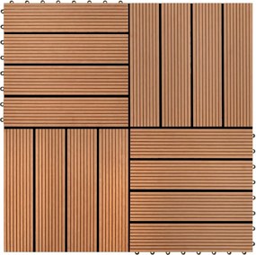 vidaXL Πλάκα Κατασκευής 22 pcs Καφέ 30 x 30 cm WPC