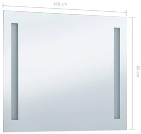 vidaXL Καθρέφτης Μπάνιου Τοίχου με LED 100 x 60 εκ.