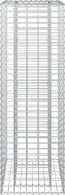 vidaXL Ανασηκωμένο κρεβάτι gabion Ασημί