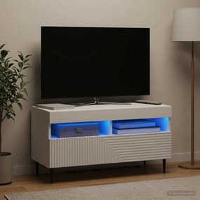 vidaXL Ντουλάπα LED Τηλεόρασης Λευκό Επεξεργασμένο Ξύλο