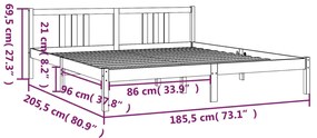 ΠΛΑΙΣΙΟ ΚΡΕΒΑΤΙΟΥ ΓΚΡΙ 180 X 200 ΕΚ. ΜΑΣΙΦ ΞΥΛΟ 6FT SUPER KING 814901