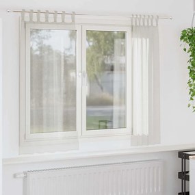 vidaXL Κουρτίνες με κουρτίνες 2 pcs Κρεμ Πολυεστέρας