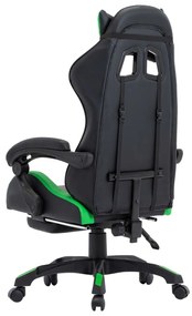 vidaXL Καρέκλα Racing με Υποπόδιο Πράσινη/Μαύρη από Συνθετικό Δέρμα