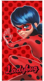 Πετσέτα Θαλάσσης Βαμβακερή Βελούδινη Ladybug 320gsm - 70 x 140 cm - Κόκκινο - Borea