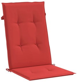 Μαξιλάρια Καρέκλας Κήπου με Πλάτη 2 τεμ. Κόκκινα 120x50x3 εκ. - Κόκκινο