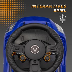 AIYAPLAY Αυτοκίνητο-Πατίνι, Άδεια Οχήματος, διαδραστικά κουμπιά κόρνας και μουσικής, πλαστικό και ατσάλι, μπλε, 65 x 29 x 37 εκ.