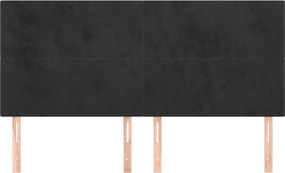 vidaXL Κεφαλάρι Μαύρο Βελούδινο 200x5x118/128 εκ.