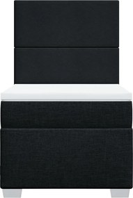 vidaXL Κρεβάτι Boxspring με Στρώμα Μαύρο 80 x 200 εκ. Υφασμάτινο