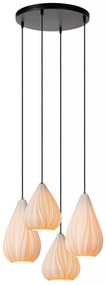 Φωτιστικό Κρεμαστό Lucide 13452-04-31 CINZIA Λευκό (White)|Μαύρο Ματ (Black Mat)
