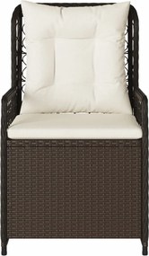 vidaXL Καρέκλες Κήπου Ανακλινόμενες 2 τεμ. Καφέ Συνθ. Ρατάν