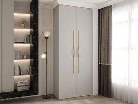 Ντουλάπα Como II 100 Δίφυλλη-Cashmere - Χρυσό