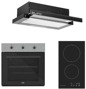 SILIFO ΣΕΤ ΦΟΥΡΝΟΣ SF6008 INOX + ΕΣΤΙΑ DOMINO ΚΕΡΑΜΙΚΗ SF6801HDV2+ ΑΠΟΡΡΟΦΗΤΗΡΑΣ ΣΥΡΟΜΕΝΟΣ SF6665 BLACK (4 ΕΤΗ ΕΓΓΥΗΣΗ ΕΛΛΗΝΙΚΗΣ ΑΝΤΙΠΡΟΣΩΠΕΙΑΣ) SILIFO 999-002-92279