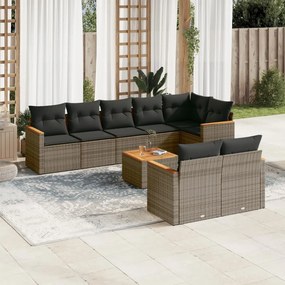 vidaXL Patio Sofa Set 9-θέσια Grey