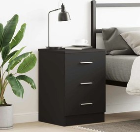 vidaXL Κομοδίνο Μαύρο 38 x 35 x 56 εκ. από Μοριοσανίδα