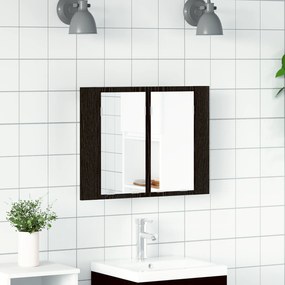 vidaXL LED Καθρέφτης Μπάνιου Ντουλάπας Μαύρο Δρυς 60x12x45 εκ. Από Ξύλο
