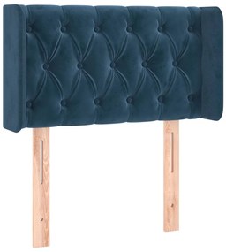 vidaXL Κεφαλάρι με Πτερύγια Σκούρο Μπλε 83x16x78/88 εκ. Βελούδινο