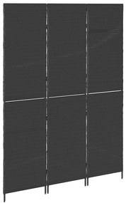 vidaXL Διαχωριστικό Δωματίου Μαύρο 146 x 180 εκ. συνθετικό ρατάν