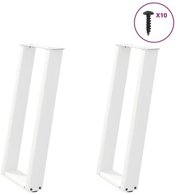 vidaXL Πόδια Κονσόλας σε Σχήμα U 2 τεμ. Λευκά 28x(72-73) εκ. Ατσάλι