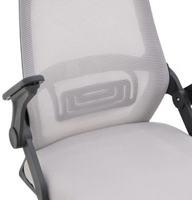 Καρέκλα Γραφείου Reji με Μesh Ύφασμα Γκρι - Μπεζ &amp; Μαύρο σκελετό 58x60x89-99εκ. 58x60x99 εκ.