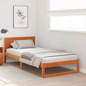 vidaXL Σκελετός Κρεβατιού Καφέ 90 x 190 cm Μασίφ ξύλο πεύκου