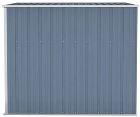 vidaXL Αποθήκη Κήπου Επιτοίχια Γκρι 118x194x178 εκ από Γαλβ. Ατσάλι