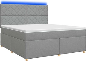 vidaXL Κρεβάτι box spring με στρώμα Ανοιχτό γκρι 160 x 200 cm Ύφασμα