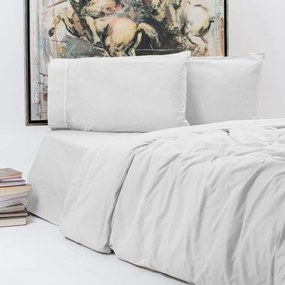 Σεντόνια New Solid 300+ (Σετ 4τμχ) White Aslanis Home Queen Size 240x270cm 100% Βαμβακοσατέν