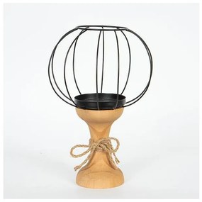 Κηροπήγιο Ρεσώ Ξύλινο καφέ 20.5x20.5x32cm 752-23023 Estheti 752-23023 Καφέ