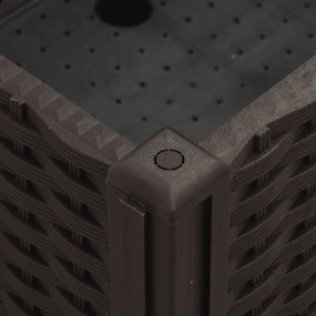 vidaXL Ζαρντινιέρα Κήπου με Ροδάκια Καφέ 80x50x54 εκ. Πολυπροπυλένιο