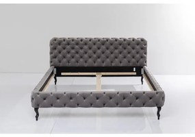 Κρεβάτι Desire Velvet Ασημί Γκρι 200x200 εκ. 217x228x100εκ - Γκρι