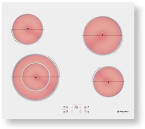 Εστία κεραμική Λευκή Pyramis Αφής PHC61510FMW 58x51x5 εκ.