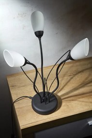 Επιτραπέζιο Φωτιστικό Gloriosa Φ35cm Μαύρο με Οπαλ Γυαλί