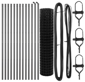 vidaXL Τεντώτο με στήριγμα Γκρι 1 x 25 m Ατσάλι