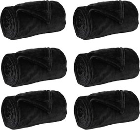 vidaXL Ριχτάρια 6 pcs Μαύρο 220 x 240 cm Μαλλί