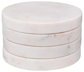 Σουβέρ (Σετ 4τμχ) S-D White Marble 188890A
