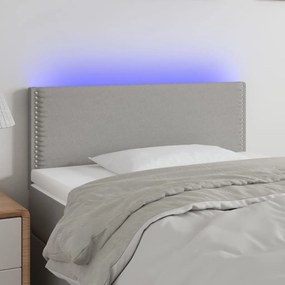 Κεφαλάρι Κρεβατιού LED Ανοιχτό Γκρι 100x5x78/88 εκ. Υφασμάτινο - Γκρι