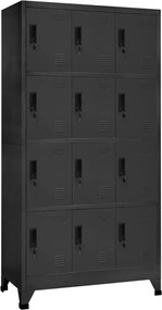 vidaXL Φοριαμός Ανθρακί 90 x 45 x 180 εκ. Ατσάλινος