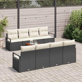 vidaXL Σετ Καναπέ Κήπου 9 pcs Μαύρος, λευκός