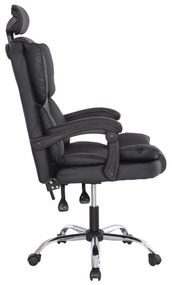 ΚΑΡΕΚΛΑ ΓΡΑΦΕΙΟΥ OCTAVIUS  ΜΑΥΡΟ PVC &amp; NYLON-ΜΕΤΑΛ.ΧΡΩΜΙΟ ΒΑΣΗ 52x55x128Υεκ